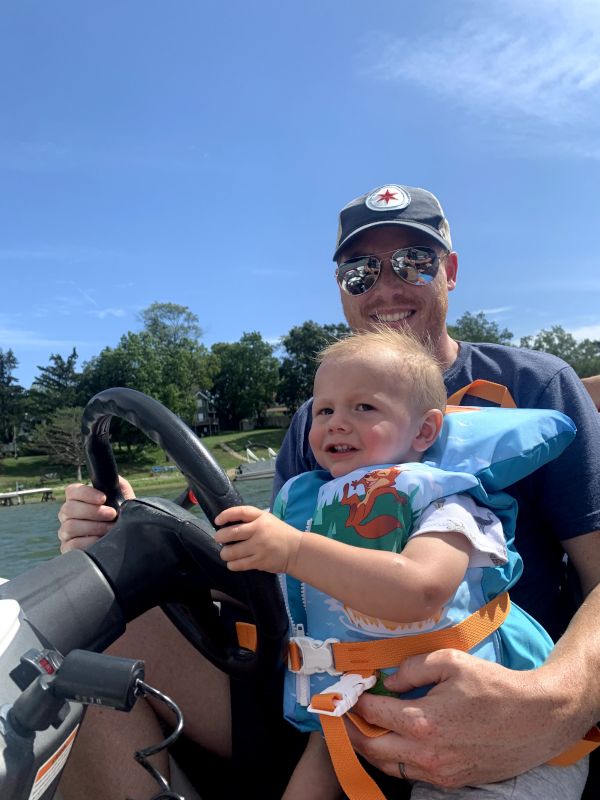 Steering the Boat With Uncle Dan