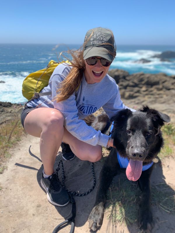Kate With Louie in Mendocino