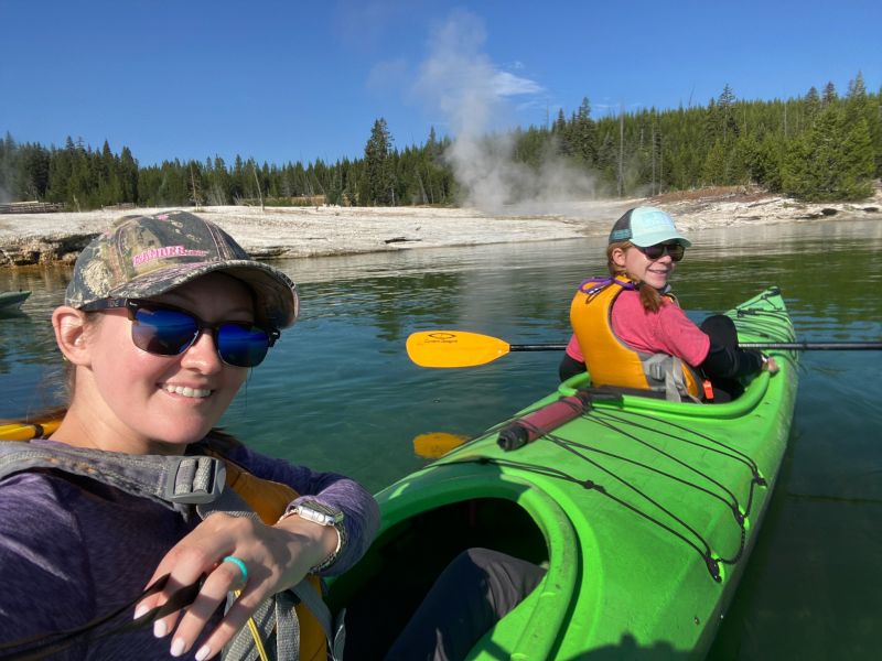 Erica & Scarlet Kayaking