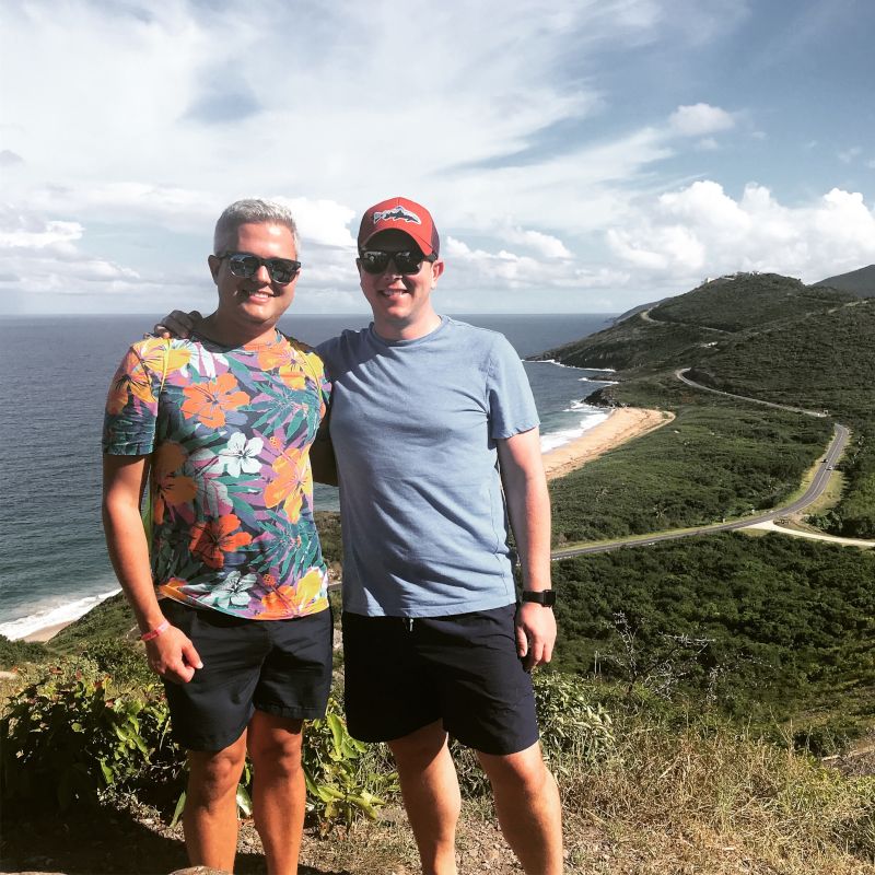 Posing in the Caribbean