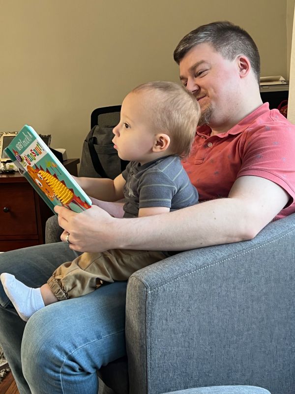 Mike Reading With Our Nephew