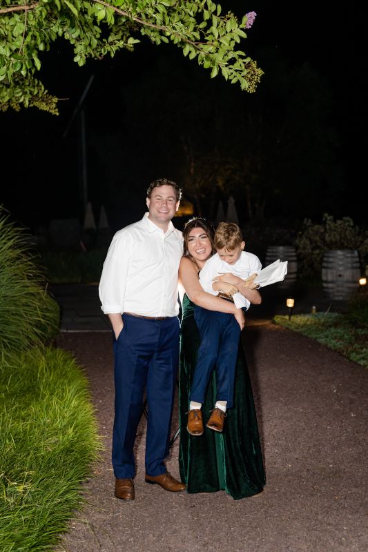 Josh, Marissa, and Liam at Sarah's Wedding