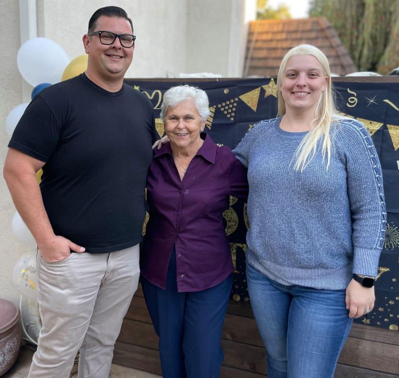 Bryant, Bryant's Grandma and Leah at a Family Dinner