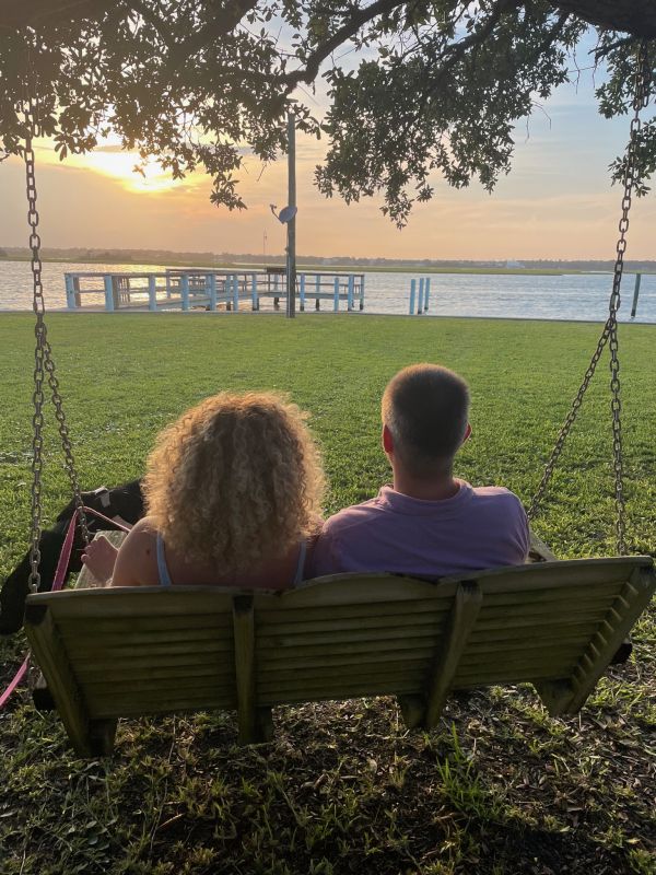 Enjoying the Sunset at a Beach