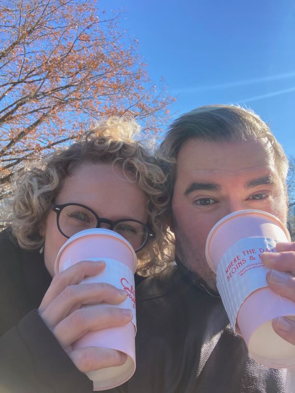 Enjoying Coffee in Central Park