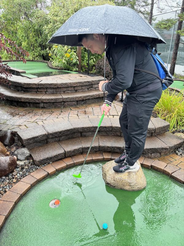 The Rain Can't Stop Our Mini-Golf Competition