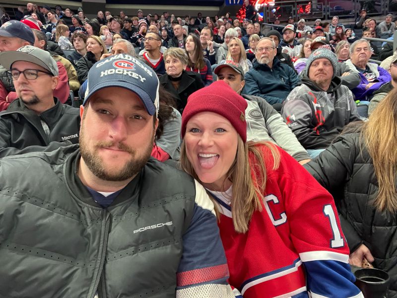 At a Hockey Game