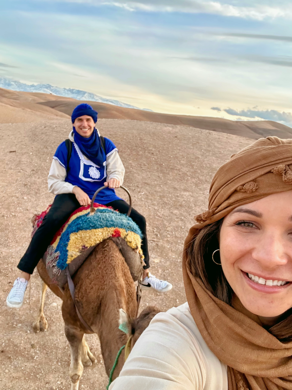 Riding Camels in the Desert