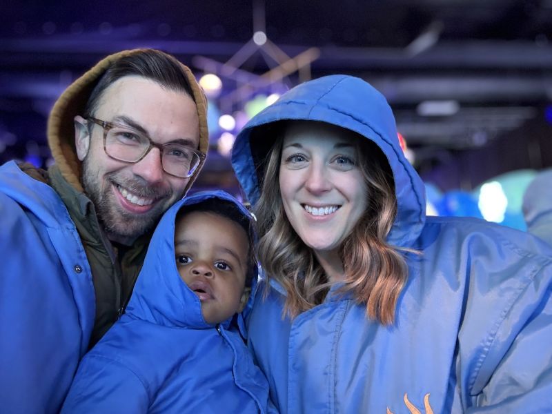 Seeing Ice Sculptures at a Christmas Dislplay