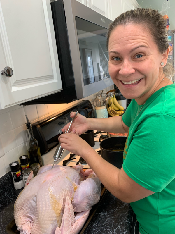 Katie Cooking on Thanksgiving