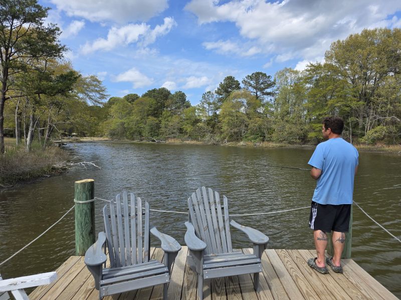 David Fishing in Our Backyard