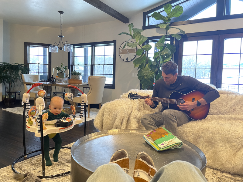 Ryan Playing Guitar for Our Son Rivers