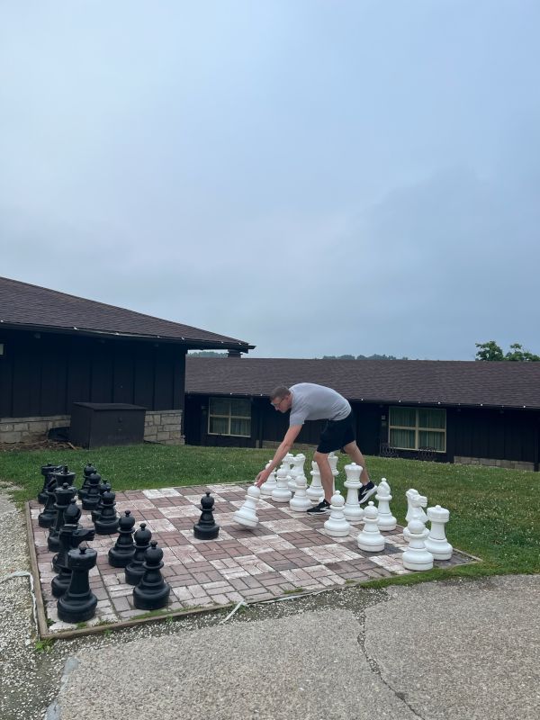 Zach Playing Giant Chess