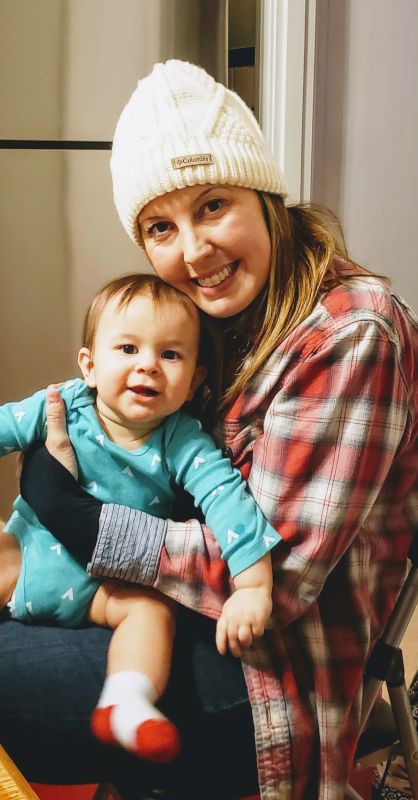 Beth Snuggling Our Nephew