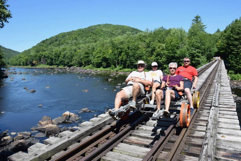 Forest Railroad Bike With Matt's Parents