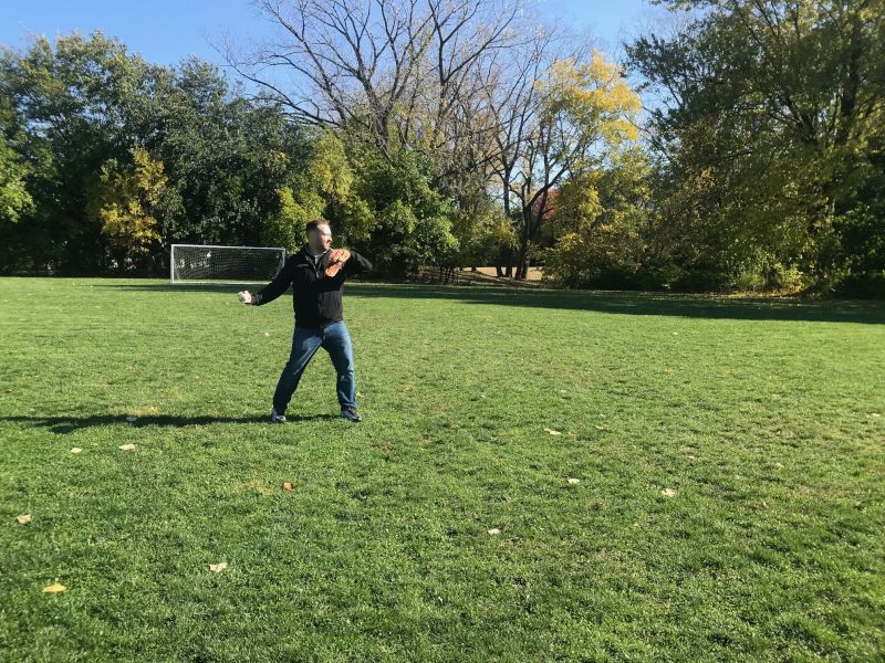 Playing Catch in the Neighborhood Park
