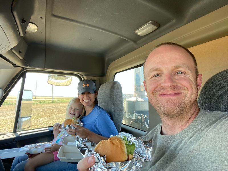Lunchtime in the Semi at Harvest