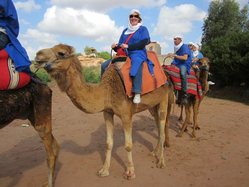Alison Riding a Camel in in Morocco