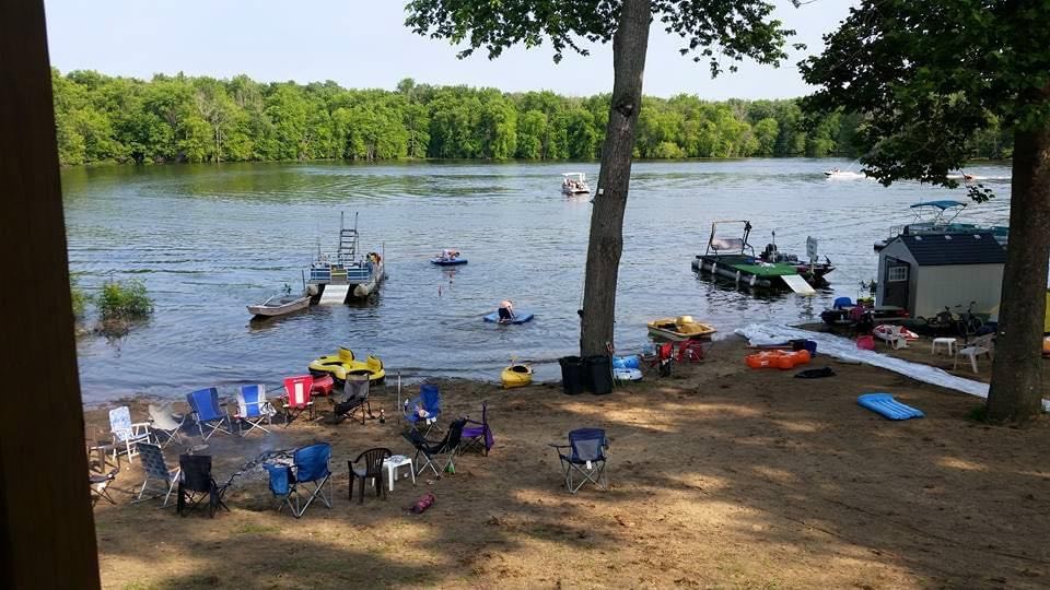 The Lake Setup for Courtney's Family's Annual 4th of July Camp Out